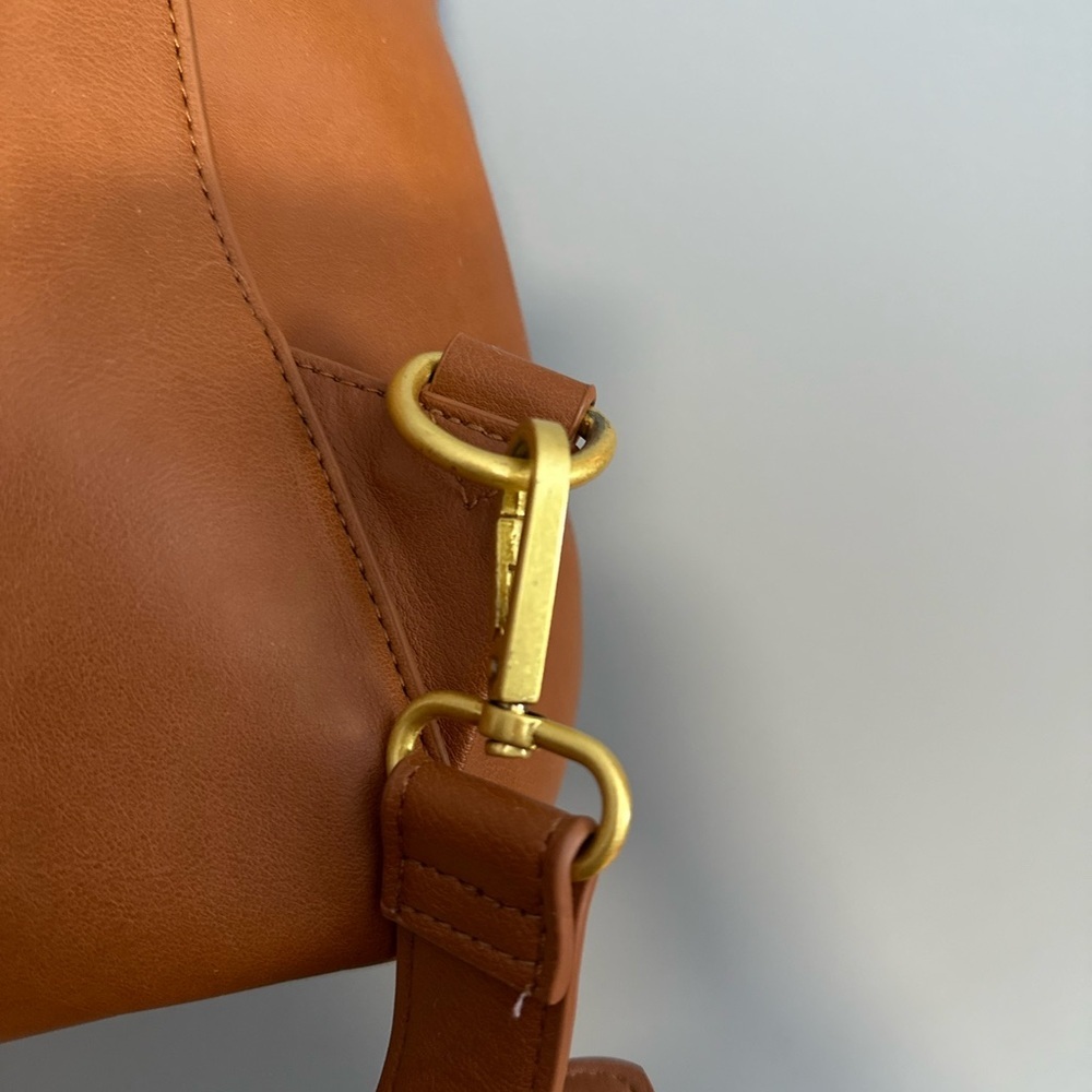 Fawn Design Brown Faux Leather Backpack Set with Gold Accents. - Picture 8 of 13